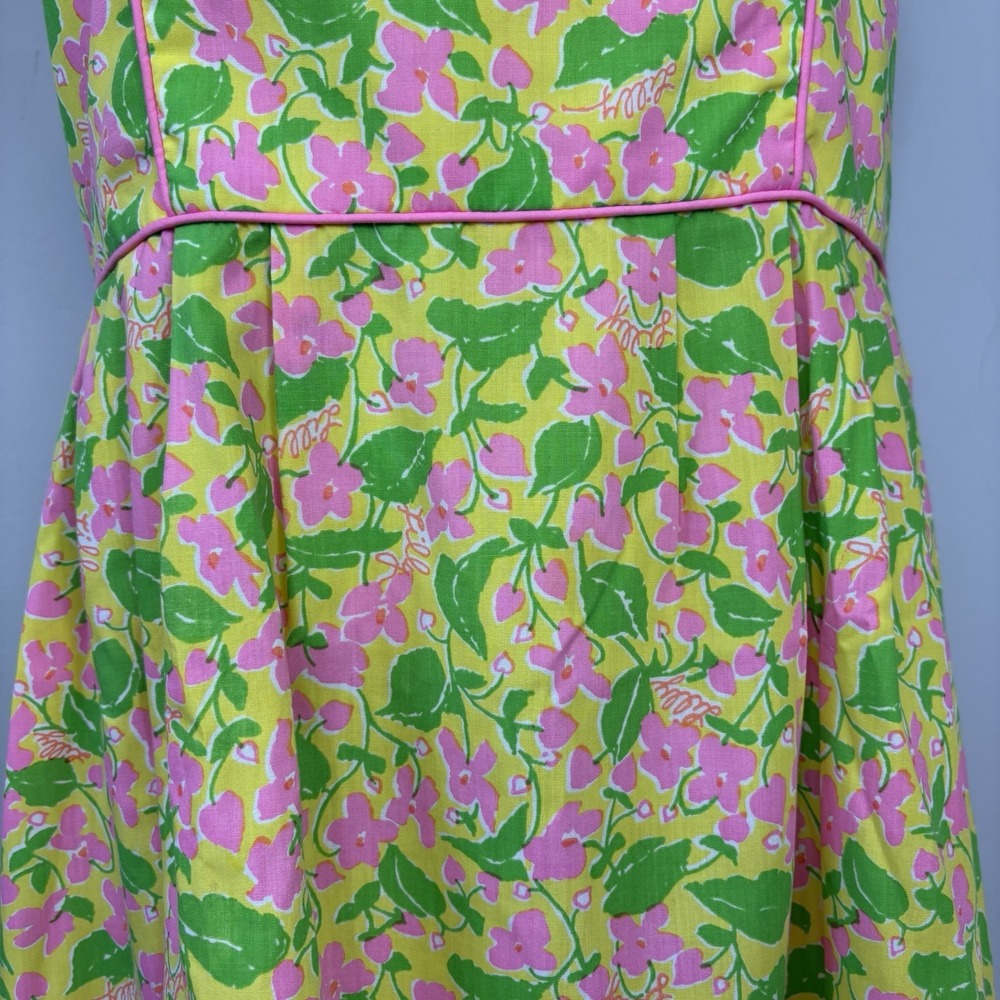 Vtg 70s Lilly Pulitzer The Lilly Floral Midi Dress Pink Sz 14 60s Cottagecore - Picture 5 of 12